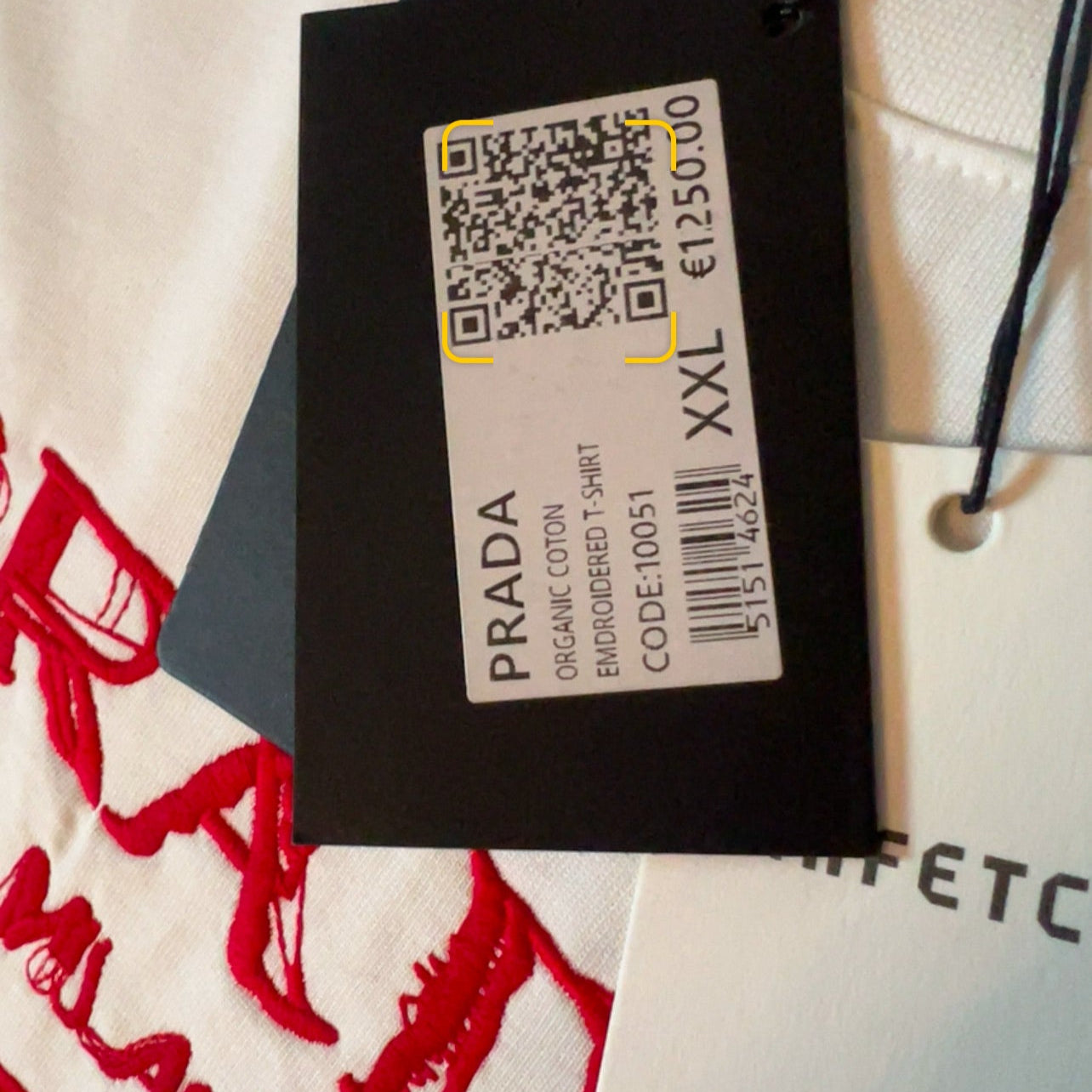 PRADA Geborduurd T-shirt Wit
