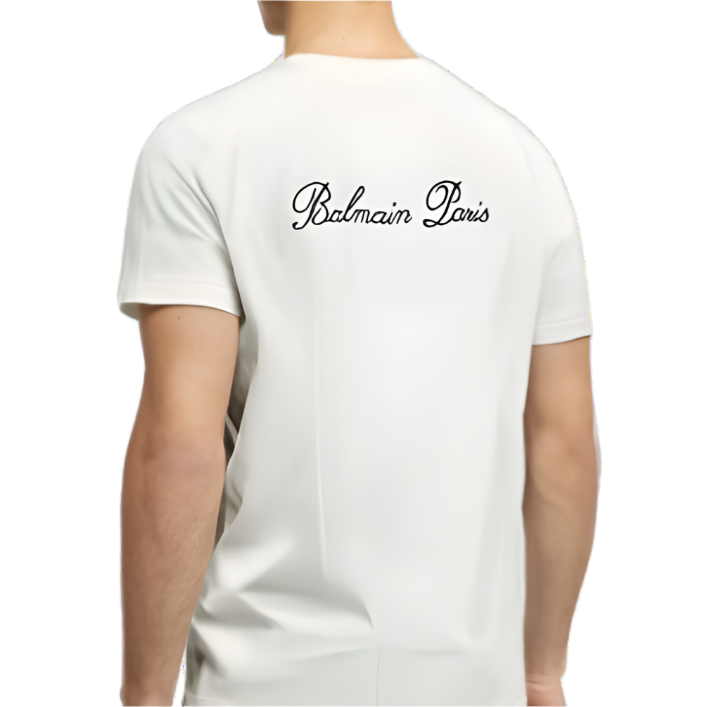 Balmain Geborduurd T-shirt Wit