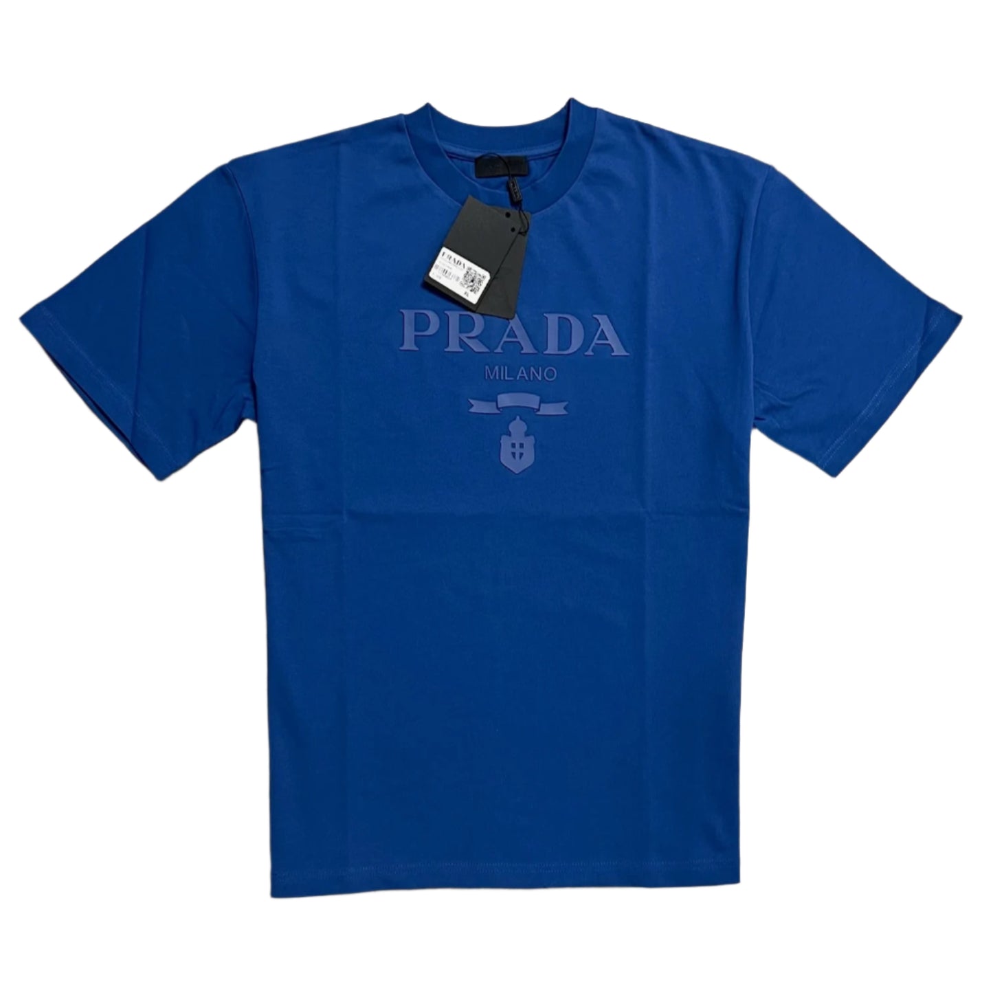 PRADA Embossed T-shirt Blauw