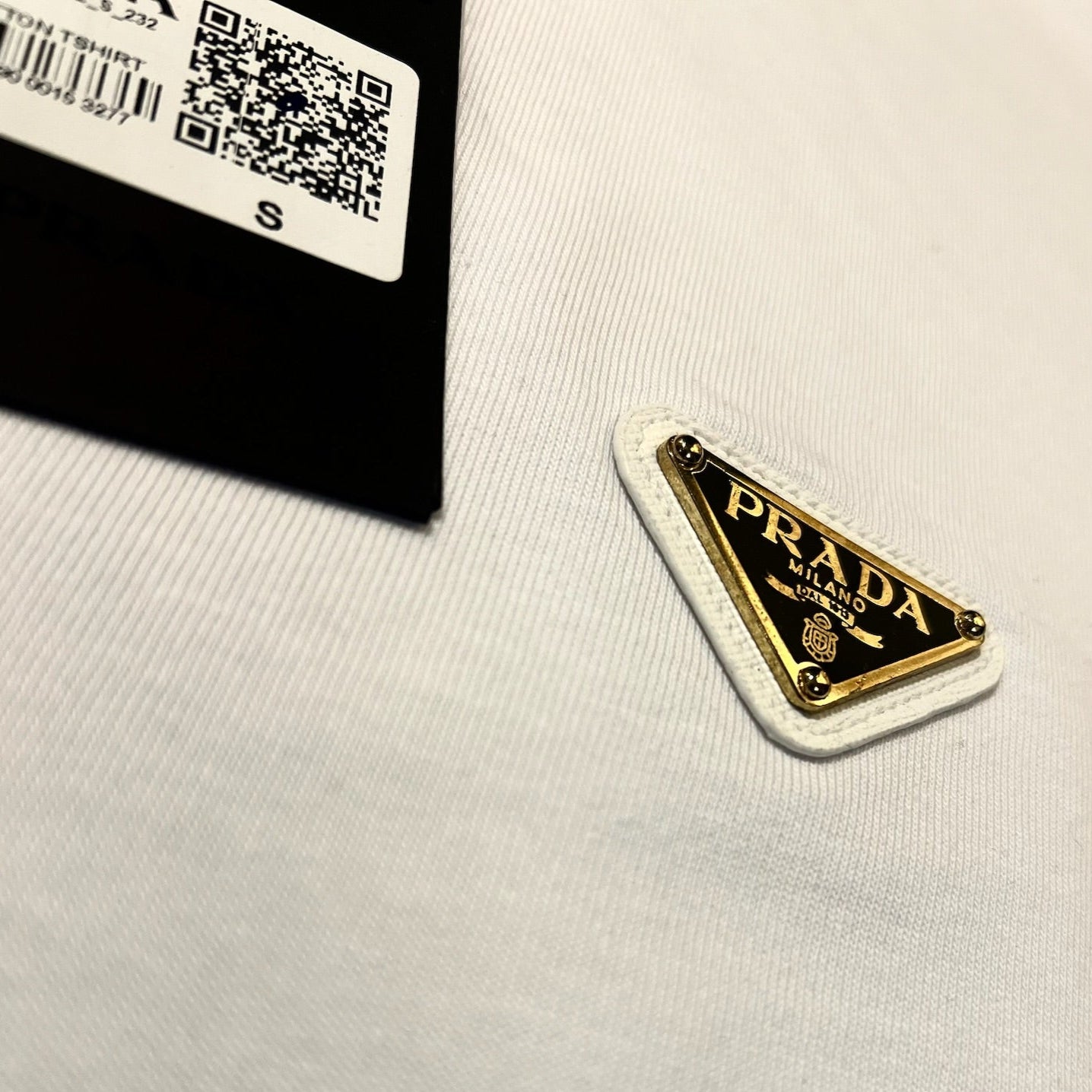 PRADA Embleem T-shirt Wit